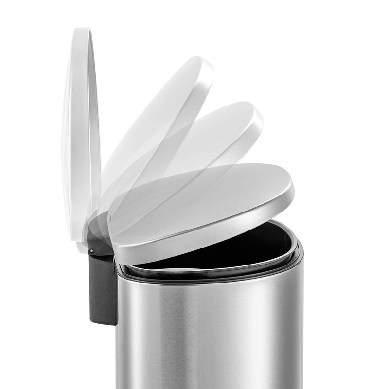 QUALIAZERO 50L/13 Gallon Stainless Steel Trashcan, Soft Close Lid & Smudge-Free Finish, Ideal for Home and Business Use, D Shape (Stainless Steel) - Image 4