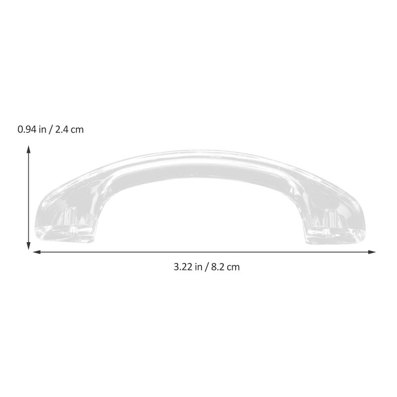 8Pcs Acrylic Crystal Cabinet Pulls Large Arc Wardrobe Handles For Kitchen Closet Furniture - Image 3