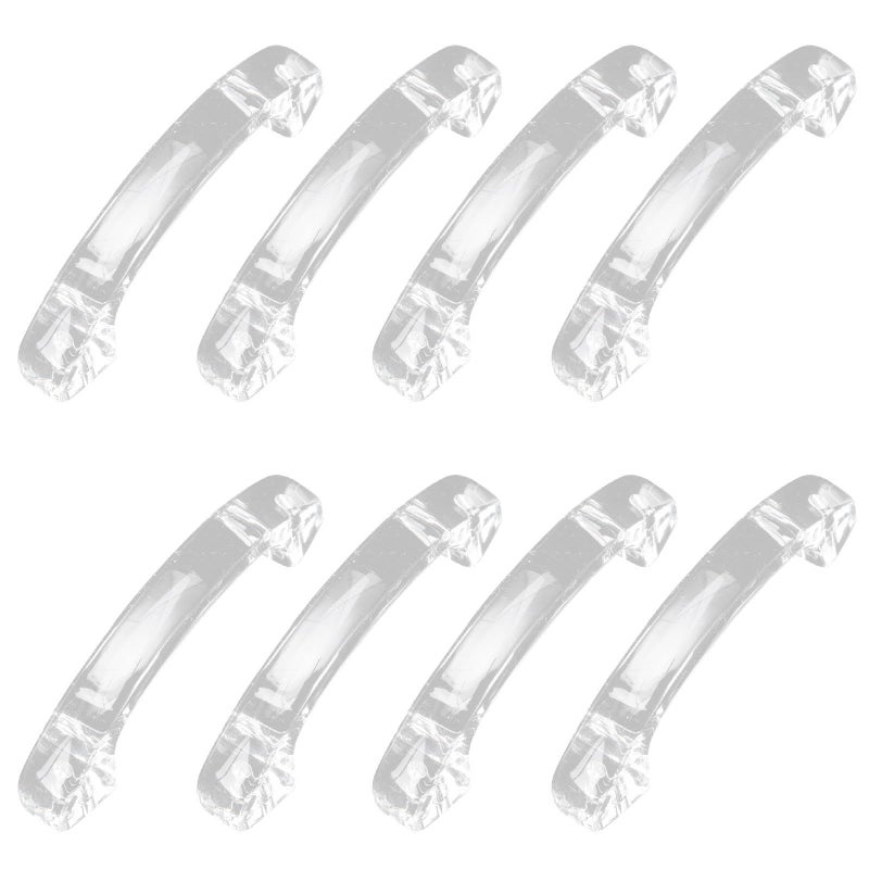 8Pcs Acrylic Crystal Cabinet Pulls Large Arc Wardrobe Handles For Kitchen Closet Furniture - Image 2