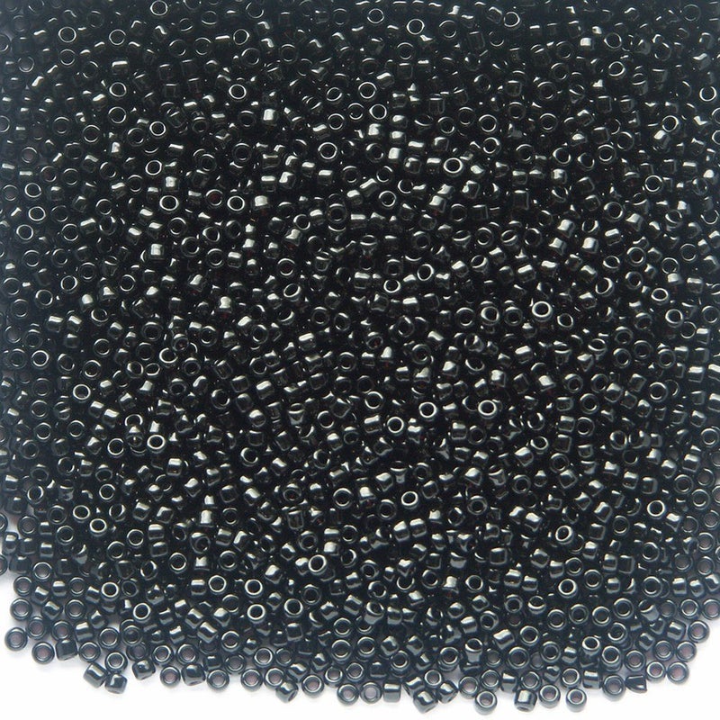 Miyuki Round Seed Bead Size 15/0 8.2g Opaque Black - Image 1