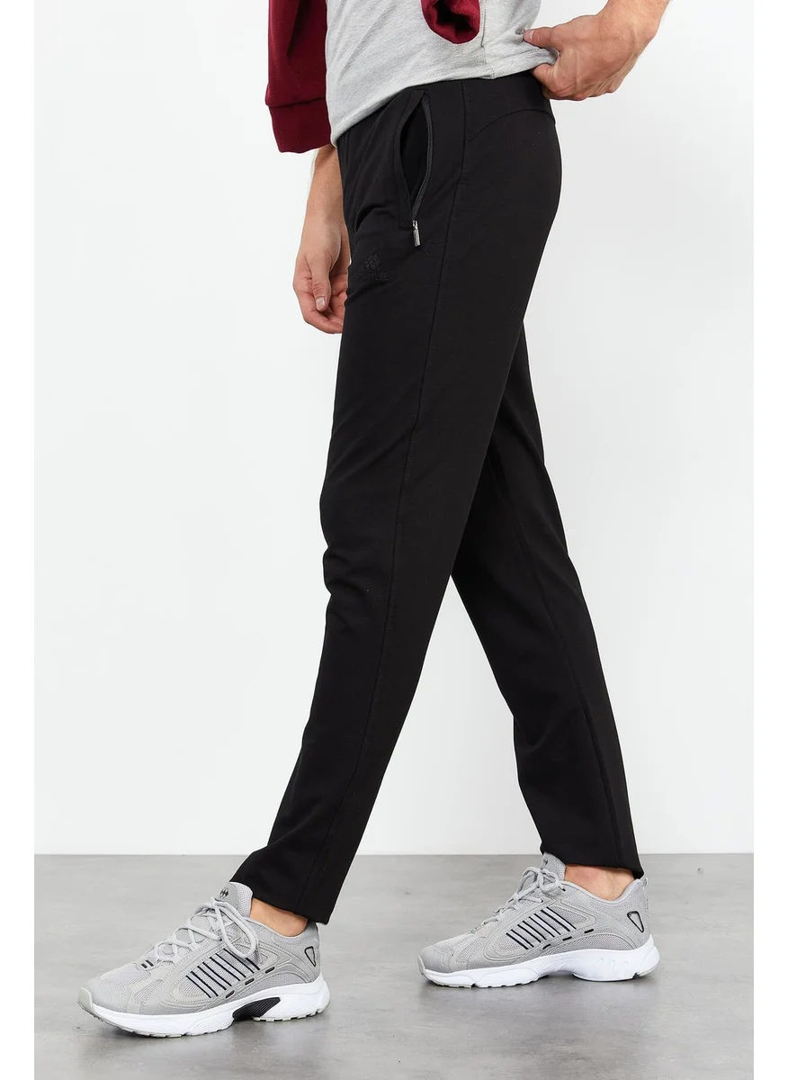 تومي لايف Black Men's Zipper Pocket Slim Fit Classic Leg Tracksuit Bottom-84669