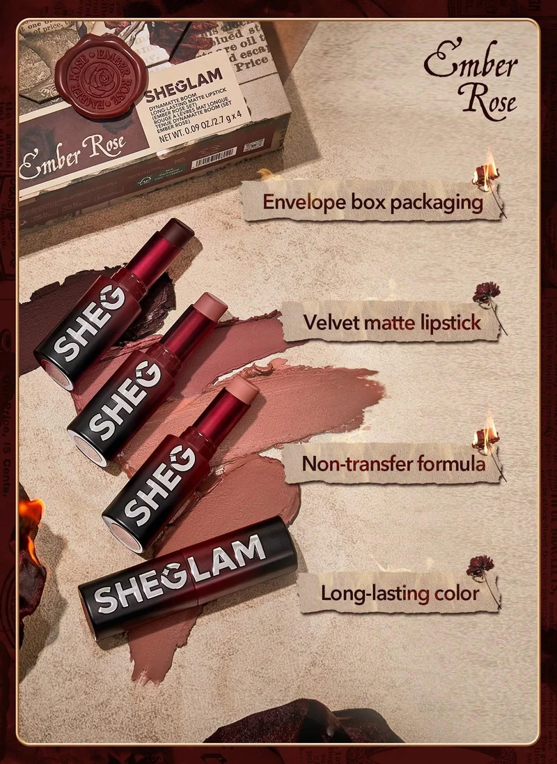 SHEGLAM Sheglam Ember Rose Set Dynamatte Boom Ll Matte Lipstick