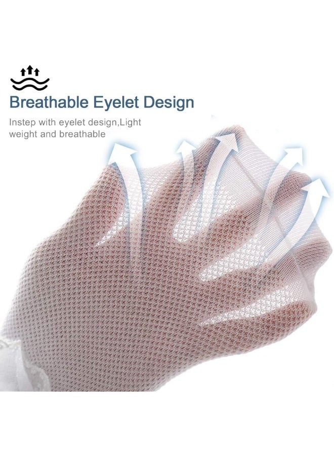 Looching 4 Pairs Toddler Baby Girls Lace Princess Socks Cotton Ruffled Solid Ankle Socks White 5-8T - Image 2