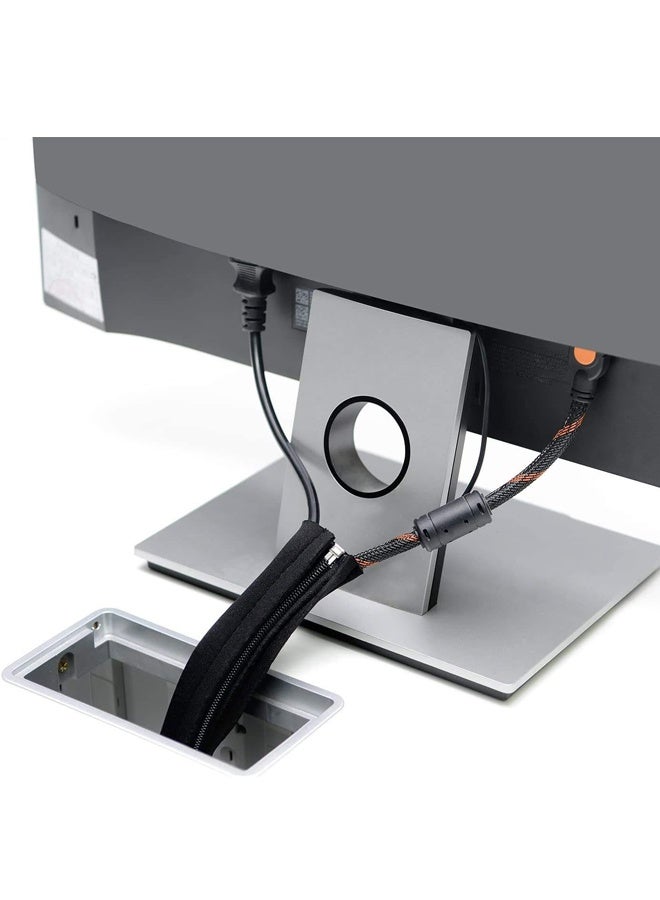 4 Pack Cable Management Sleeve, 50cm Cord Organizer System with Zipper for TV Computer Office Home Entertainment, Black - Image 5