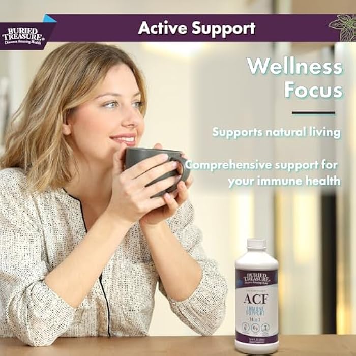 Buried Treasure ACF Immune Support - 16 oz, 16 Servings, Vitamin C, Elderberry, Zinc, Liquid Immune Booster with Vitamins and Minerals w/ Dose Cup - Image 4