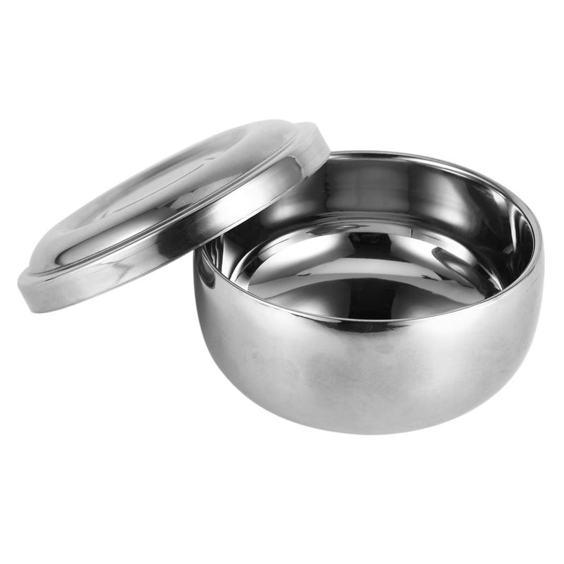 Agatige Shaving Bowl with Lid, Stainless Steel Shaving Soap Cream Bowl Shave Mug Container Face Cleaning Care Shave Tool for Men Wet Shave - Image 1