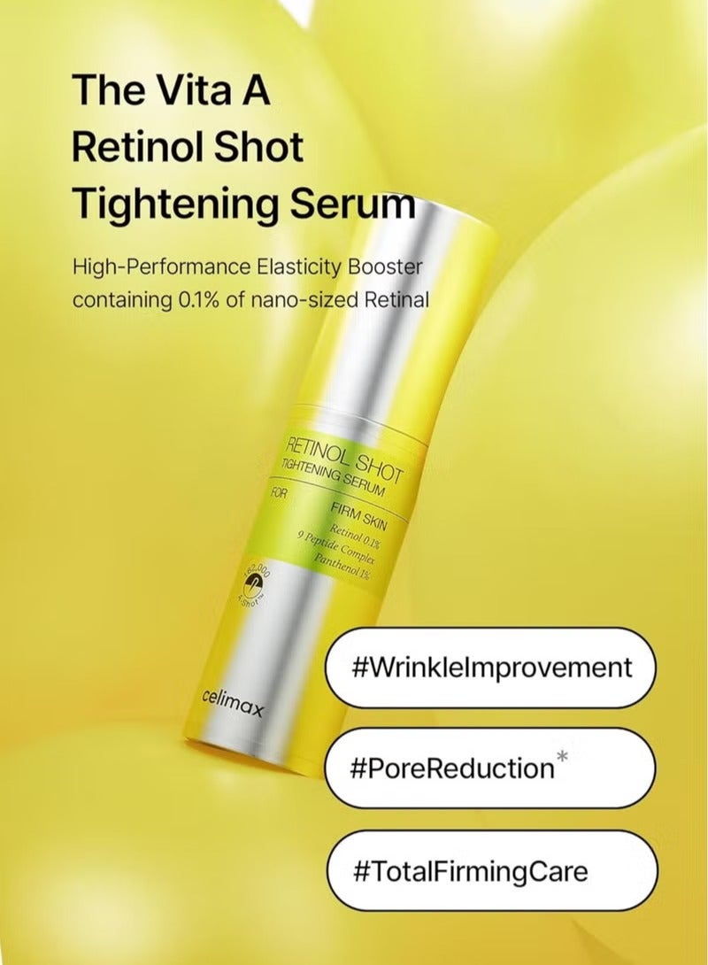 celimax The Vita A Retinol Shot Tightening Serum | with Pure Vitamin A Retinol, Peptide, Pore Minimizer, Wrinkles & Fine Lines, Firmer Skin, Anti-Aging, Skin Smoothing 30ml - Image 2