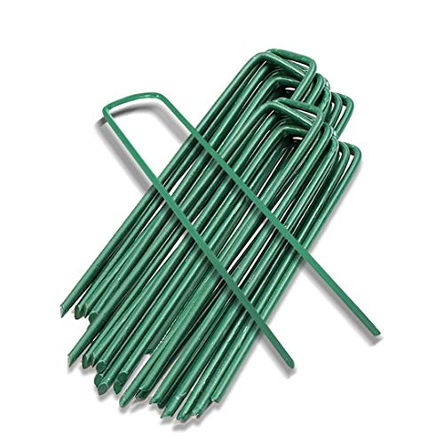 Yeasing Garden Pegs Pins Ground Stakes Staples Spikes U Shaped Landscape Securing Nail Pin Lawn Fabric Netting Matting 6Inch 20PCS - Image 1