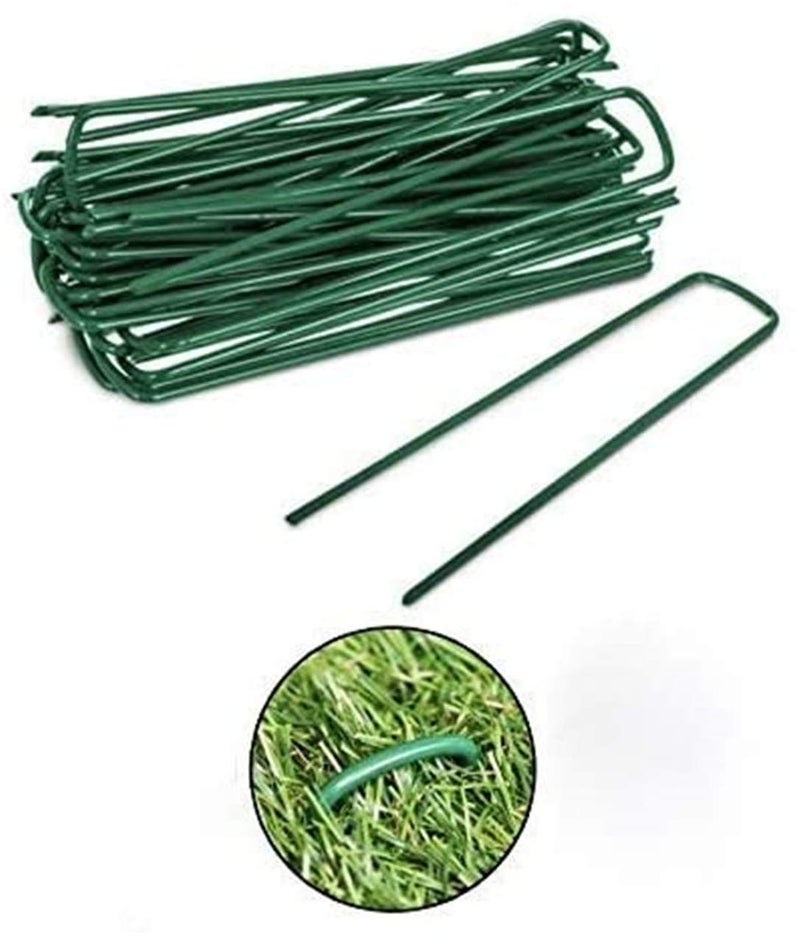 Yeasing Garden Pegs Pins Ground Stakes Staples Spikes U Shaped Landscape Securing Nail Pin Lawn Fabric Netting Matting 6Inch 20PCS - Image 2