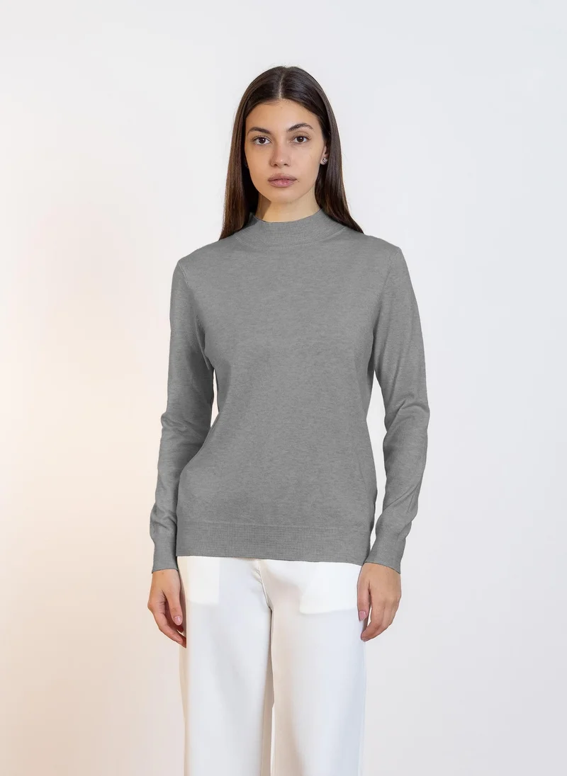 SHAPES HIGH NECK KNITTED TOP