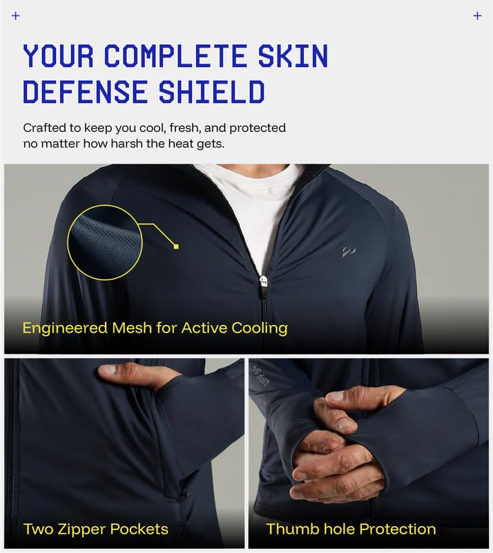 BLUE TYGA Sunscreen Jacket ICE Pro – UPF 50+ Cooling Jacket for Men & Women | Cool Rush Pro Tech, UV Protection, Breathable, Sweat-Wicking, Anti-Microbial, Lightweight Sun Hoodie for Outdoor Sports & Travel - Image 5