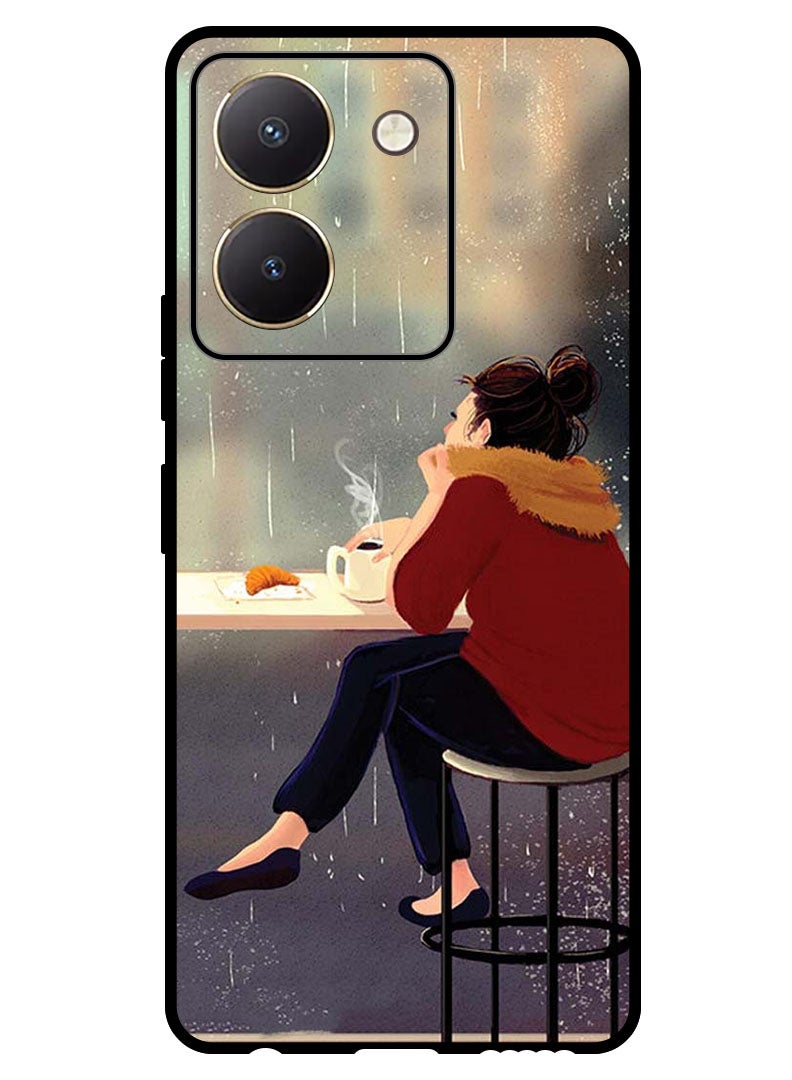 Theodor Protective Case Anti Scratch Shock Proof Bumper Cover For Vivo Y27s Sipping Coffee - Image 1