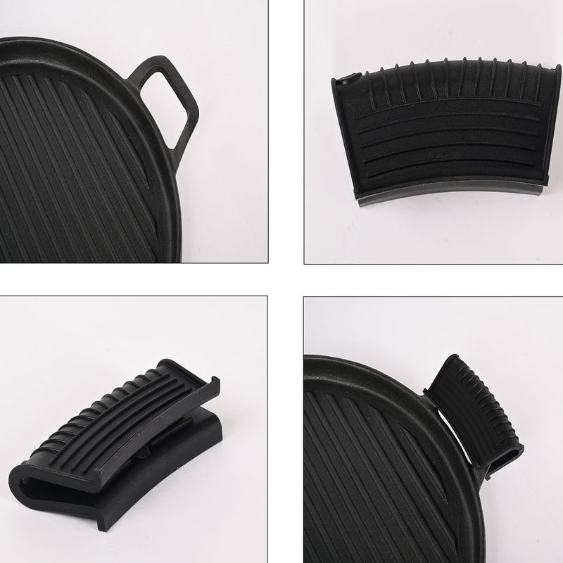 Kuber Industries Kuber Industries Iron Grill Pan Non Stick Tandoori Tawa for Sandwich, Omelett, Chicken Cooking | Grill Pan Cast Iron with Removable Handles | Black  - Image 5