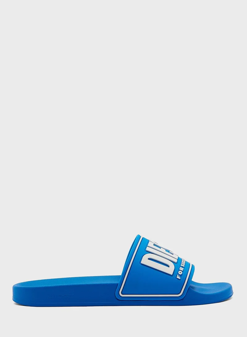DIESEL Logo One Strap Flip Flops