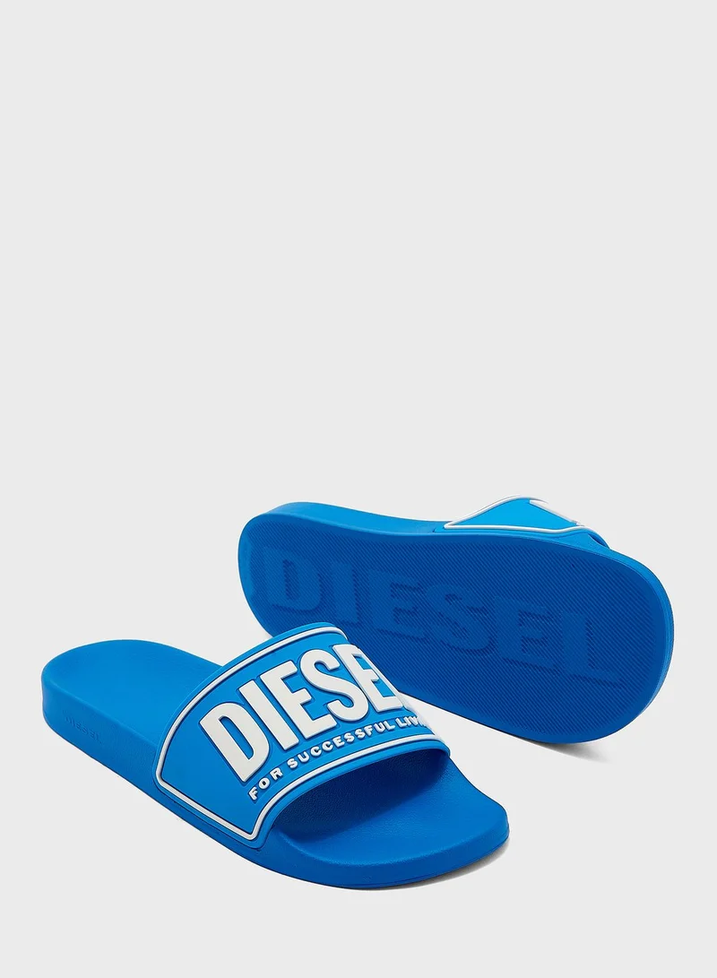 DIESEL Logo One Strap Flip Flops