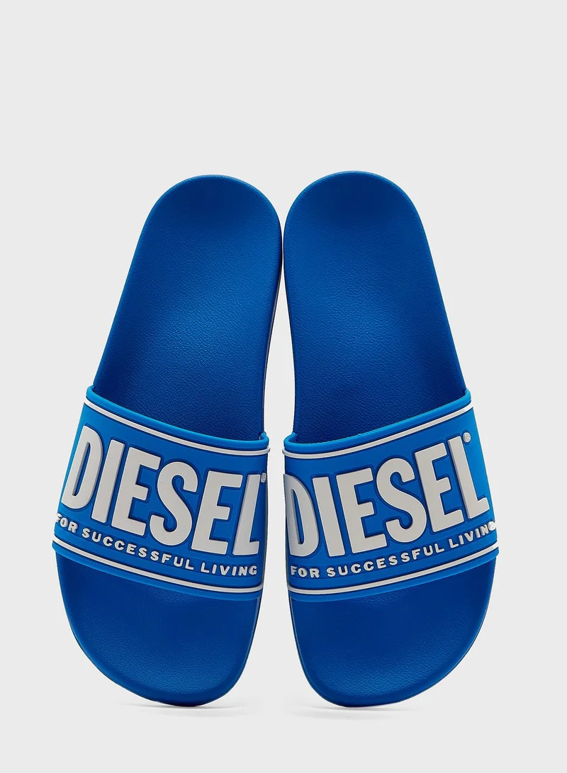 DIESEL Logo One Strap Flip Flops