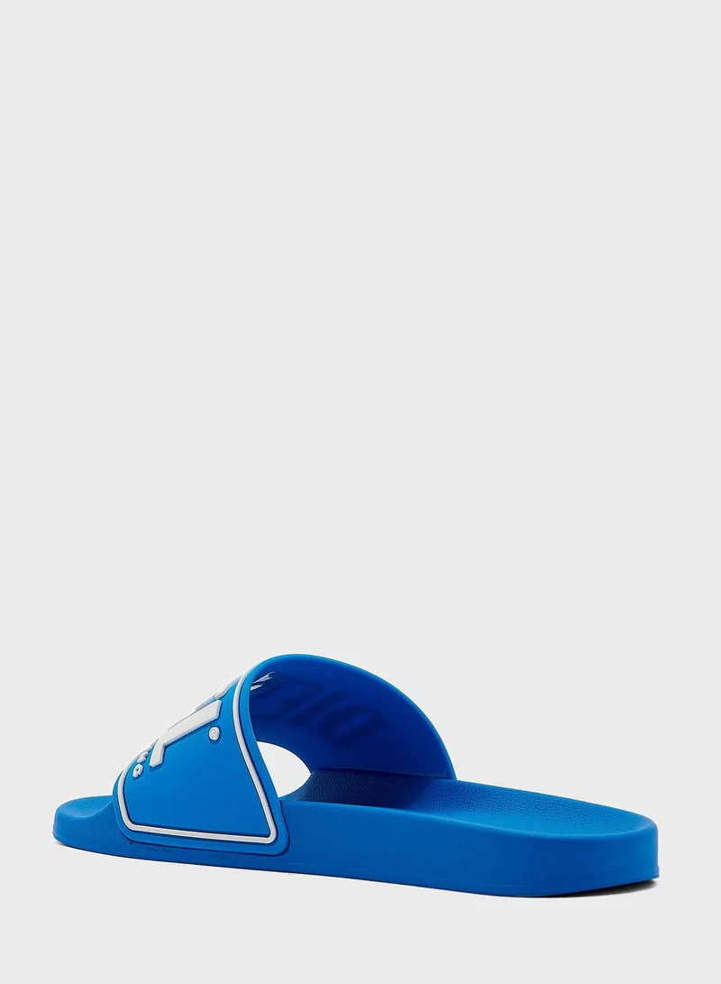 DIESEL Logo One Strap Flip Flops