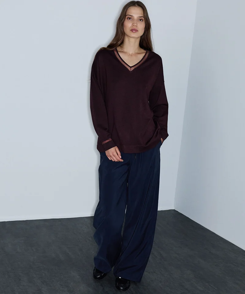 ايبيكيول Knit Top with Tulle Trim