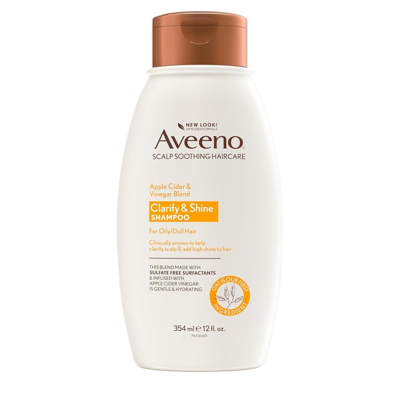 Aveeno Apple Cider Vinegar Clarifying Shampoo Shine Enhancing 12 fl oz