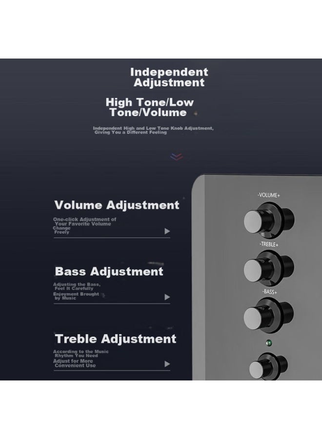 SADA مكبرات صوت الكمبيوتر D-202، مكبر صوت بلوتوث متعدد الوسائط، مضخم صوت مكتبي، مكبرات صوت مكتبية نشطة، مدفع فولاذي صغير سلكي منزلي، متوافق مع الهواتف المحمولة وأجهزة الكمبيوتر المحمولة، إصدار بلوتوث - Image 4