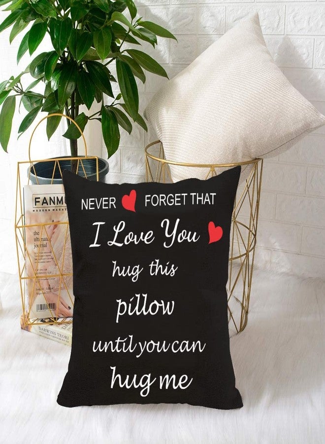 Anrkets Two Sided Printing Lover Pillow Cover I Love You Hug This Pillow Until You Can Hug Me, Valentine's Day Birthday Gifts for Girlfriend Cotton Linen Square Decorative Waist Pillowcase 18"x 18" - Image 3