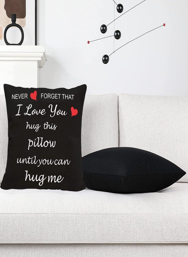Anrkets Two Sided Printing Lover Pillow Cover I Love You Hug This Pillow Until You Can Hug Me, Valentine's Day Birthday Gifts for Girlfriend Cotton Linen Square Decorative Waist Pillowcase 18"x 18" - Image 5