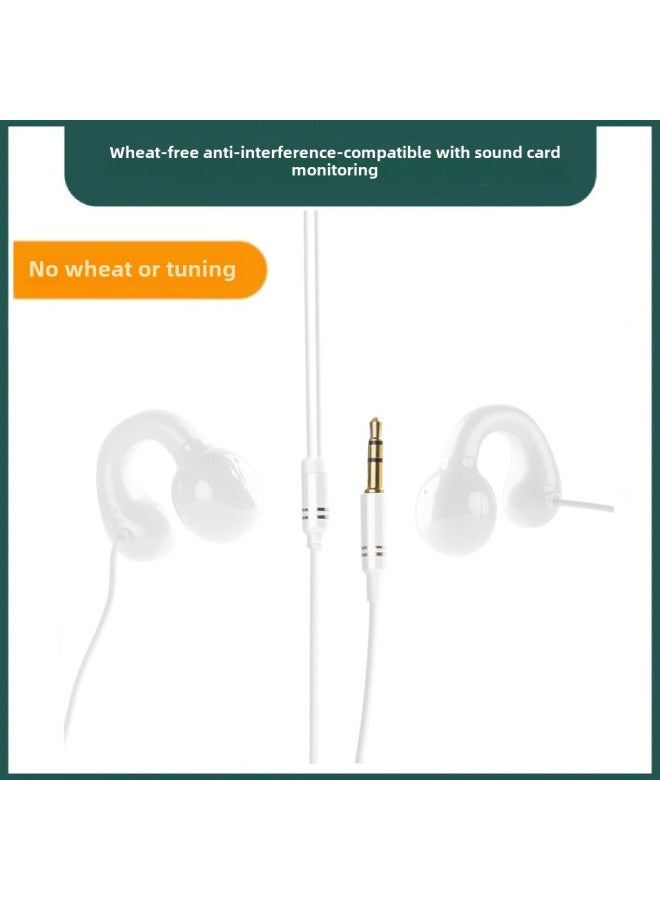 Earphones With Wire Clips Non-Bone Conduction Non-In-Ear Desktop Laptop With Mai Painless Ear-Hanging-Color:3m Athens White Without Microphone  - Image 1