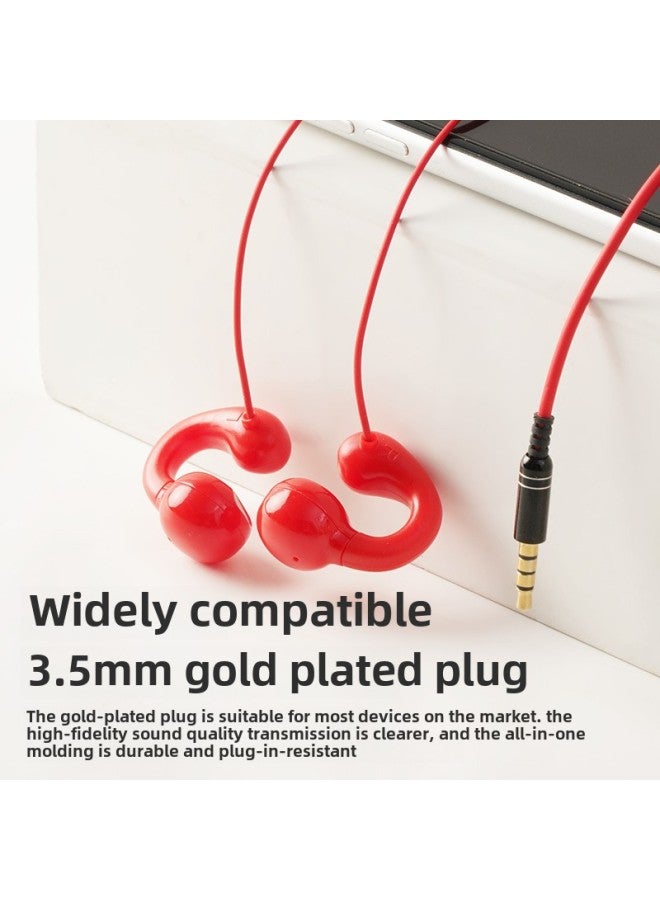 Earphones With Wire Clips Non-Bone Conduction Non-In-Ear Desktop Laptop With Mai Painless Ear-Hanging-Color:3m Athens White Without Microphone  - Image 3
