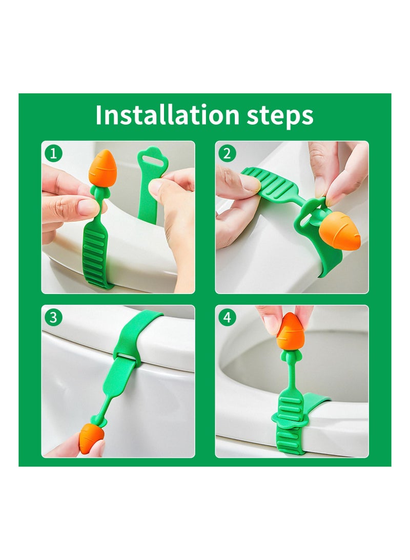 SYOSI Creative Funny Carrot Silica Gel Toilet Seats Cover Lifter, SYOSI Not Dirty Hands Toilet Seat Lifters Adjustable, Flexible Toilet lid Handle Silicone Lifter for Travel Home Bathroom (Mix 3 Colors) - Image 3