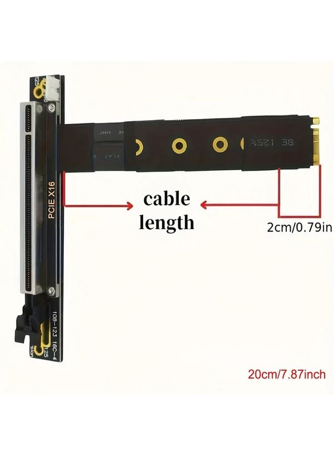 M2 To PCIe 3 0 X16 Extension Cable 7 87inch Riser Card For NVME SSD GPU Graphics Card - Image 1