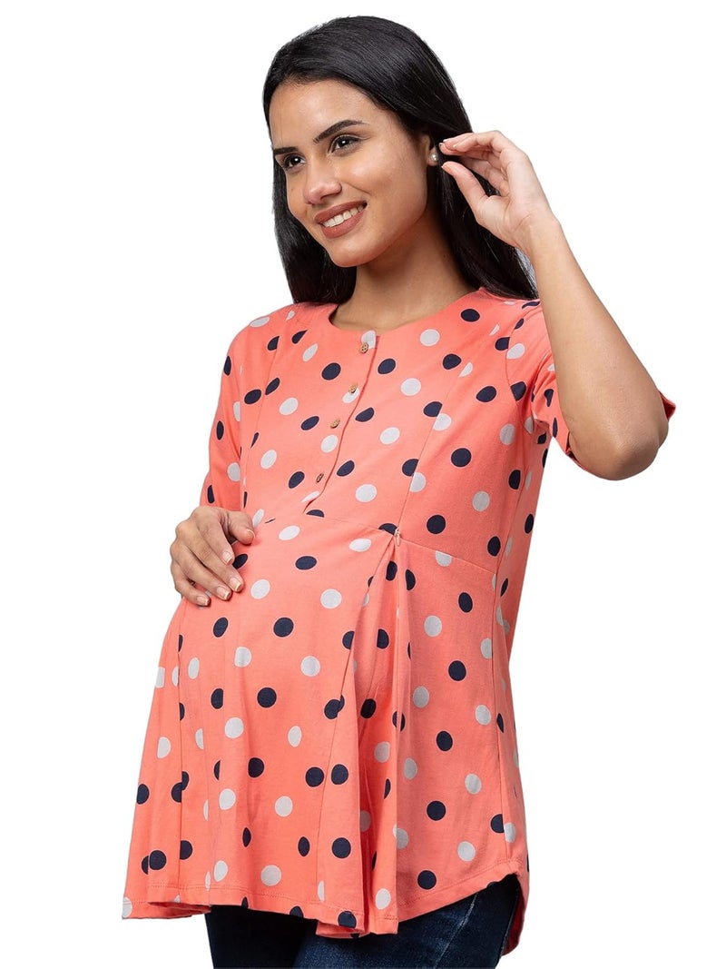 AV2 Store AV2 Women Cotton Printed Relaxed Fit Maternity Feeding Top 8054 - Image 4