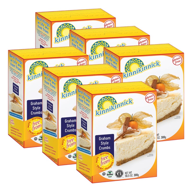 Kinnikinnick Graham Style Crumbs Gluten Free Allergy Friendly Vegan Graham Cracker Crumbs 105 oz Boxes 6 Pack