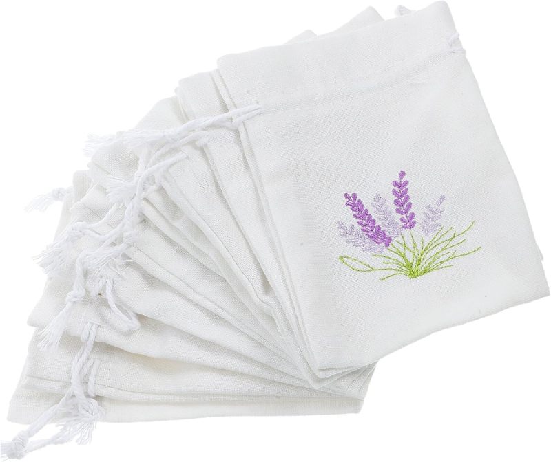 Empty Lavender Sachet Bag: 10 X 14 Cm Soft Cotton Pouch - Refillable Drawstring Closure Pouch for Home Storage, Travel Organization And Gift Packaging - Image 2
