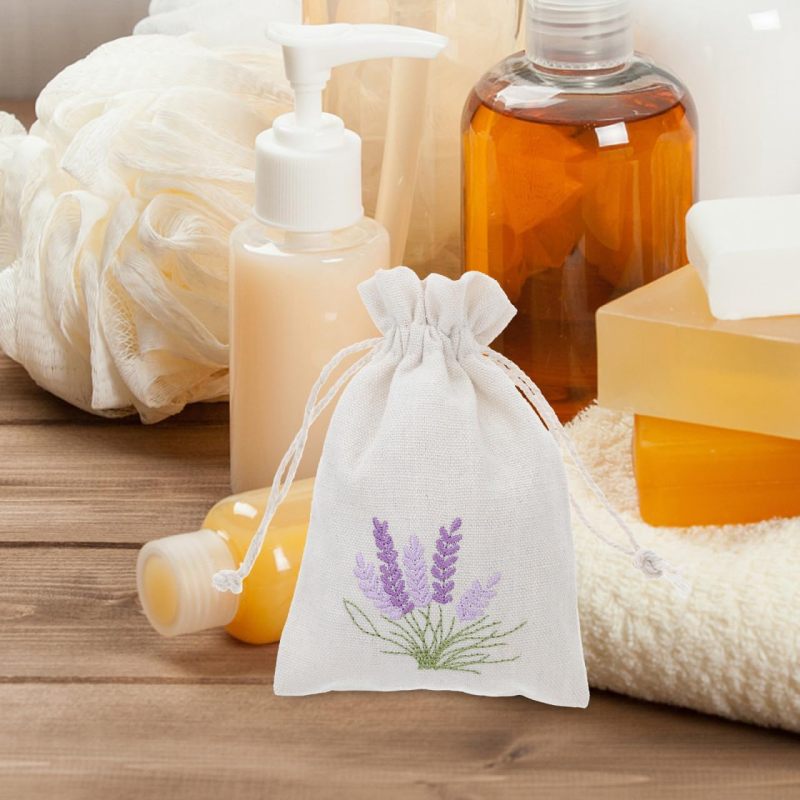 Empty Lavender Sachet Bag: 10 X 14 Cm Soft Cotton Pouch - Refillable Drawstring Closure Pouch for Home Storage, Travel Organization And Gift Packaging - Image 4