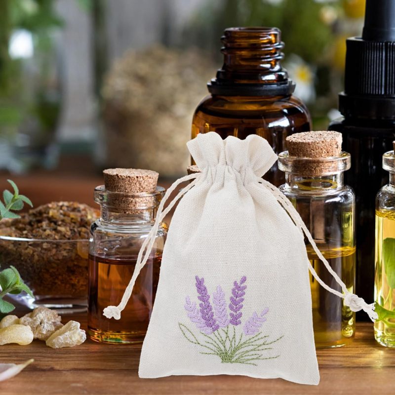 Empty Lavender Sachet Bag: 10 X 14 Cm Soft Cotton Pouch - Refillable Drawstring Closure Pouch for Home Storage, Travel Organization And Gift Packaging - Image 5