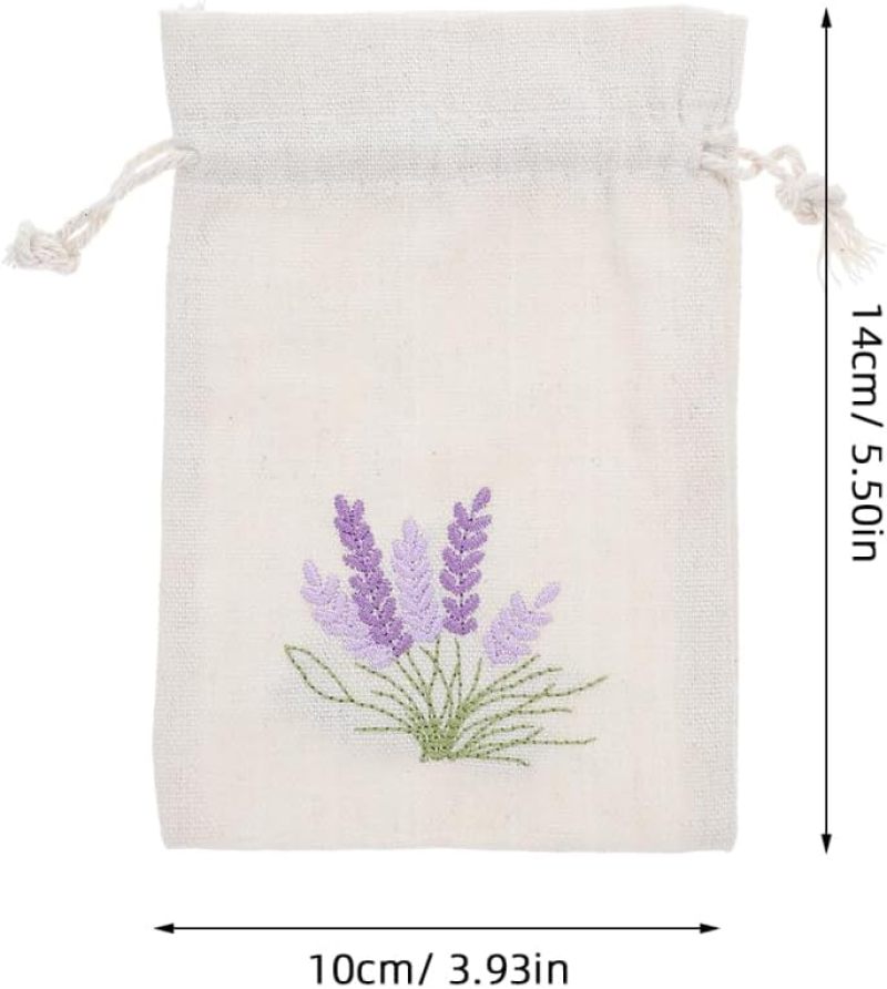 Empty Lavender Sachet Bag: 10 X 14 Cm Soft Cotton Pouch - Refillable Drawstring Closure Pouch for Home Storage, Travel Organization And Gift Packaging - Image 3