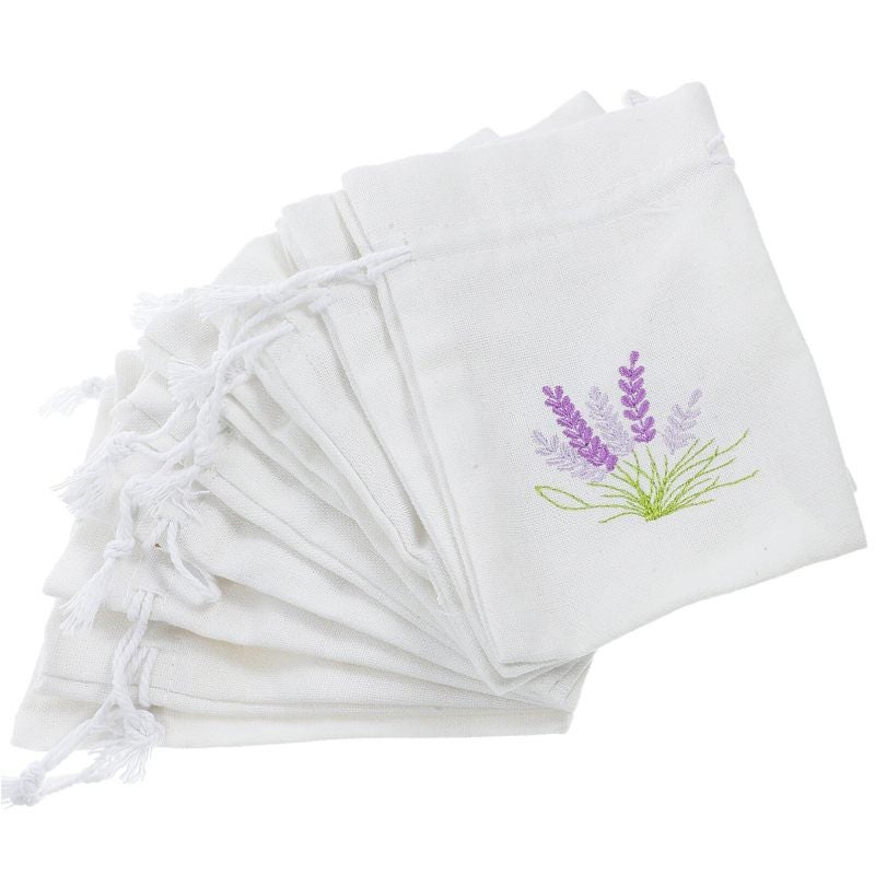 Empty Lavender Sachet Bag: 10 X 14 Cm Soft Cotton Pouch - Refillable Drawstring Closure Pouch for Home Storage, Travel Organization And Gift Packaging - Image 1