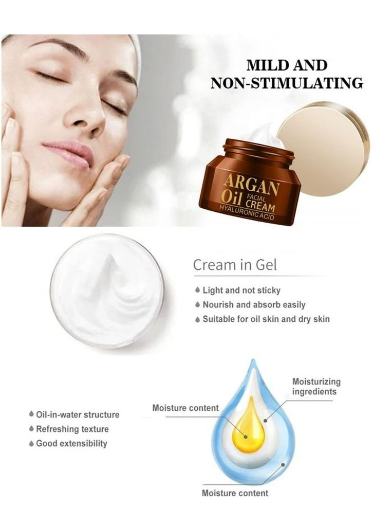 ديسار كريم الوجه بزيت الارجان وحمض الهيالورونيك لترطيب عميق ومضاد للتجاعيد وعلامات التقدم في السن، 50 مل - Image 5