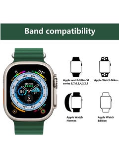 Generic UCHUANG for Apple Watch Band Strap 42mm 44mm 45mm 49mm Ocean Soft Silicone Wristband Sport Replacement Bands with Adjustable Stainless Steel Buckle for iWatch Ultra Series 8 7 SE 6 5 4 3 2 1（Green）  - Image 2