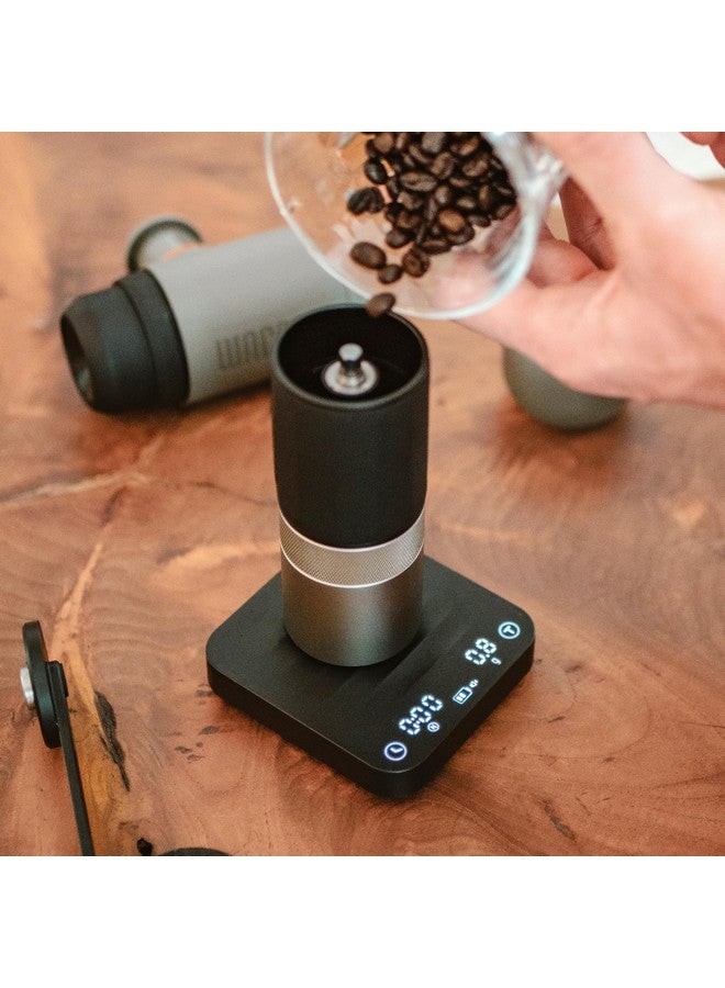 WACACO ميزان القهوة WACACO Exagram Pro مع مؤقت، ميزان إسبريسو ذكي مع صندوق حمل، توقيت تلقائي قابل لإعادة الشحن ميزان قهوة رقمي صغير بالجرام والأونصة والمليلتر، ميزان مطبخ، أسود - Image 2