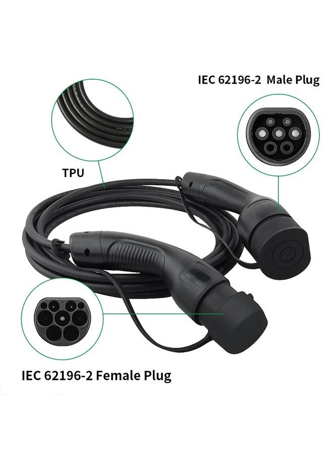 Generic - EVSUN EV Car Charger Charging Cable 1 Phase or 3 Phase Electric Vehicle 16A-32A Type 2 Female to Male IEC 62196 Plug Length 5M - Image 1