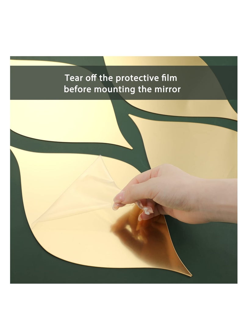 SOLARAE 15 عبوة ملصقات مرآة أكريليك للجدران، ملصقات مرآة على شكل قطرة، ديكور جدران، ملصقات مرآة قابلة للإزالة، فن ملصقات جدارية ثلاثية الأبعاد على شكل قطرة لغرفة المعيشة، الحمام، مكتب المنزل، باللون الذهبي - Image 2