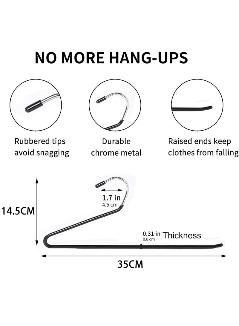 HOMESTAR 20Pcs Open Ended Pants Hangers , Z - Shaped Trouser Hangers, Non-Slip Hanger For Pants, Space Saving Closet Organizer For Skirts , Leggings, Jeans, Trousers, Scarf, Black/Silver, 35*14.5 cm - Image 3