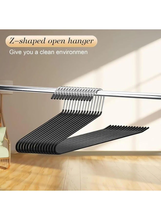 HOMESTAR 20Pcs Open Ended Pants Hangers , Z - Shaped Trouser Hangers, Non-Slip Hanger For Pants, Space Saving Closet Organizer For Skirts , Leggings, Jeans, Trousers, Scarf, Black/Silver, 35*14.5 cm - Image 5