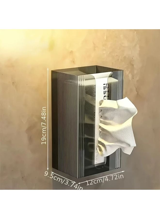 Gray Wall Mounted Tissue Dispenser Water Resistant No Drilling U Shaped Access Easy Refill - Image 4