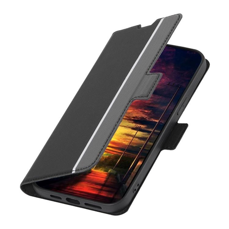 erorex For Motorola Moto G Stylus 5G 2025 Twill Texture Side Button Leather Phone Case(Black) - Image 5