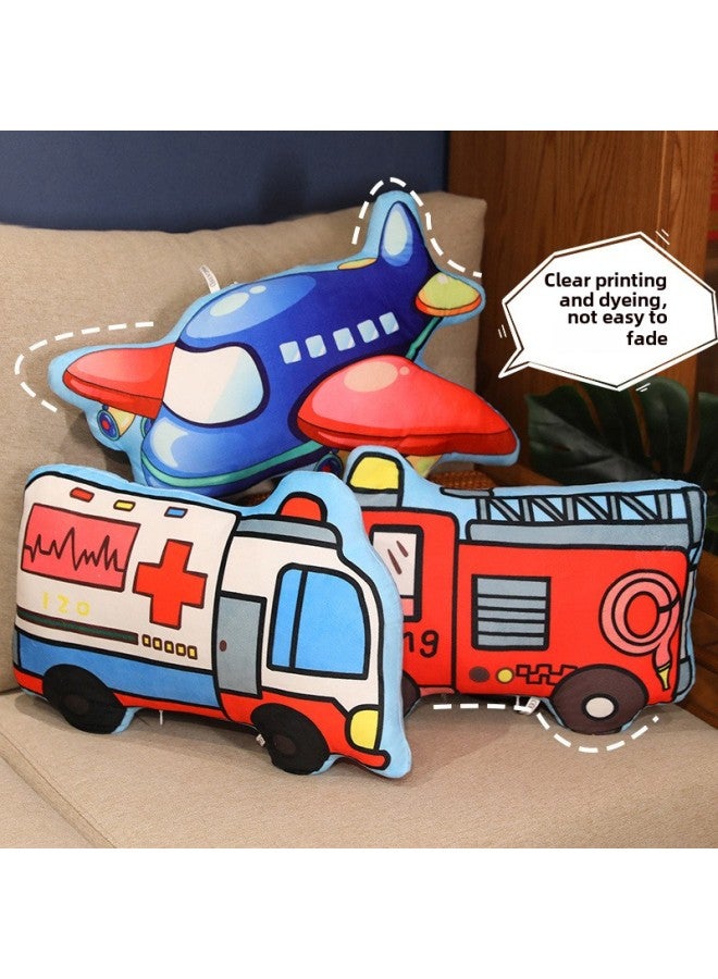 Cartoon Car Police Car Plush Toy Excavator Children Pillow Ambulance Doll Excavator Doll Birthday Gift-Color:Police Car-Height:About 45cm - Image 3