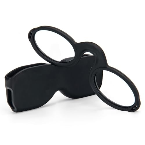 REAVEE Ultra Slim Armless Reading Glasses for Men Women, Small and Flat Readers Compact Pocket Size with Stick-on Case Holder,Black 1.5 - Image 1