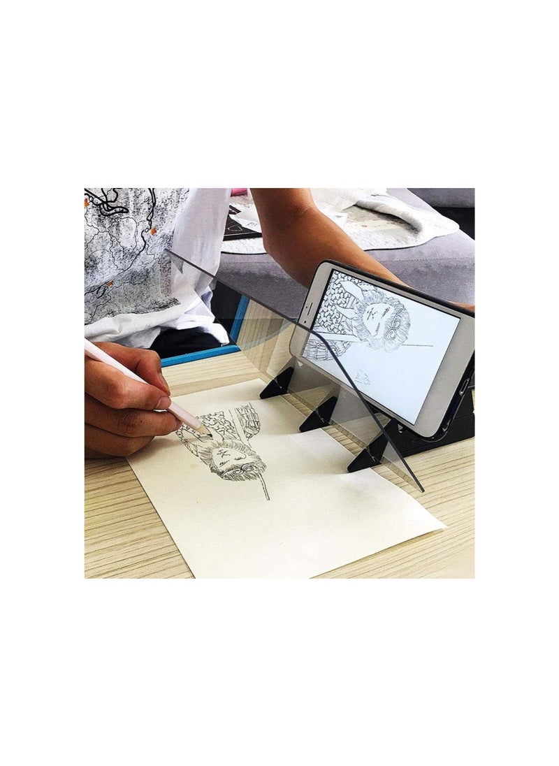 silvercnc - Optical Mirror Drawing Board, Acrylic Copying Board Reflection Tracing Line Mirror Sketch Painting Board - Image 1