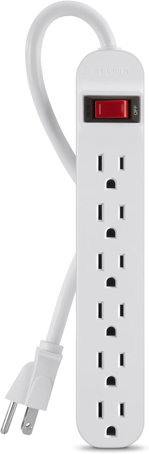 belkin Belkin 6Outlet Power Strip With 3ft Cord White  - Image 1